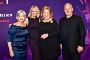 NYSCF Co-Founder Susan L. Solomon with 2018 Stem Cell Heroes Karin Hehenberger, MD, PhD, Carol Roaman, and Ian Schrager